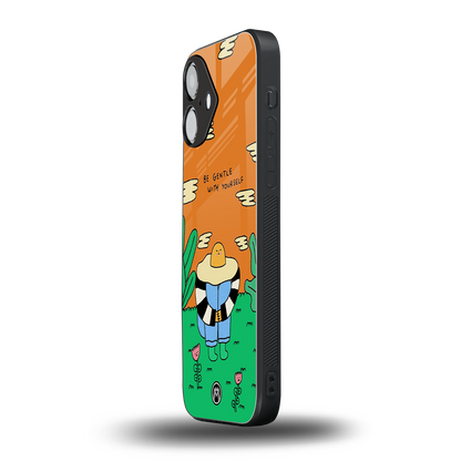 be gentle with yourself back phone cover | glass case for iphone 16