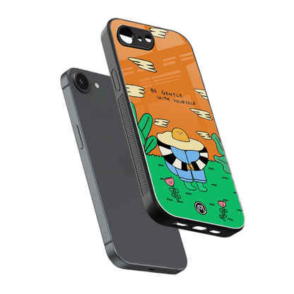be gentle with yourself back phone cover | glass case for iphone 16e