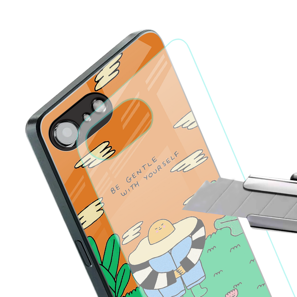 be gentle with yourself back phone cover | glass case for iphone 16e