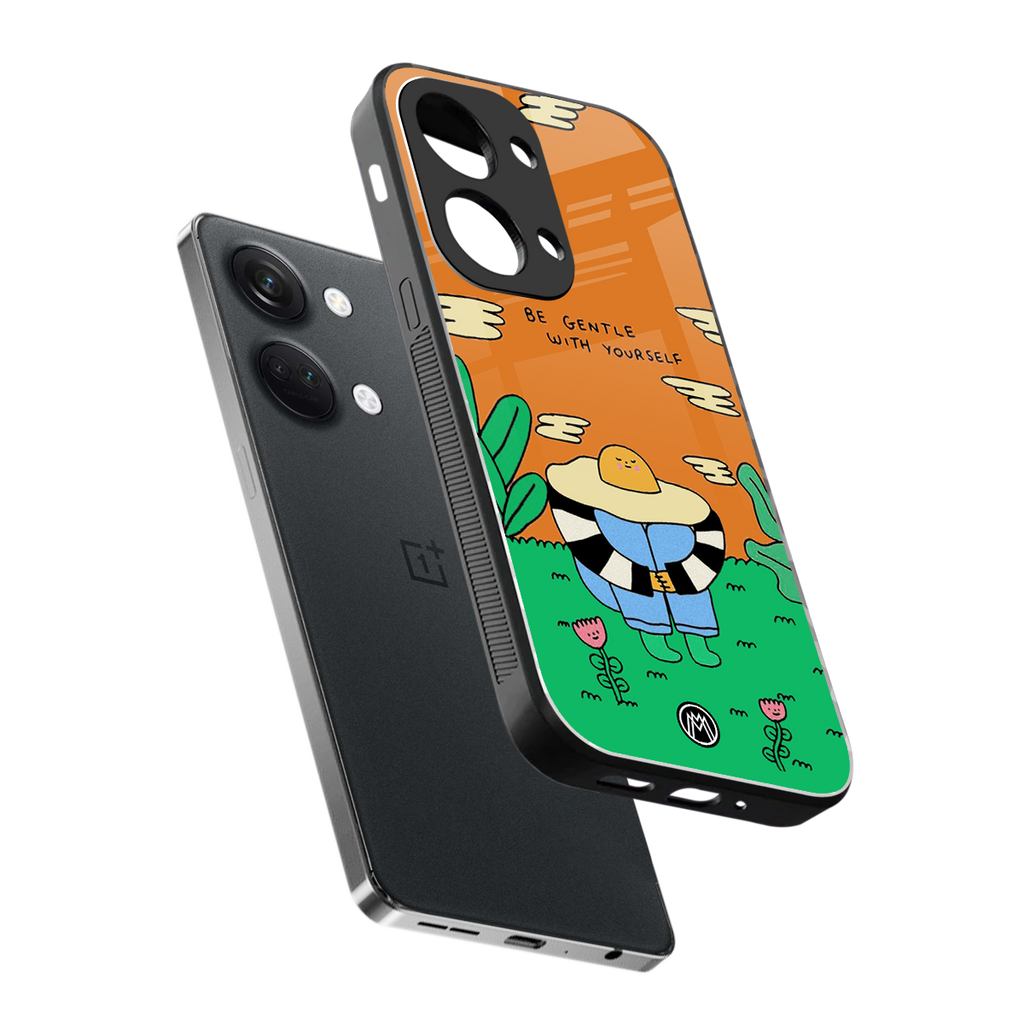 be gentle with yourself back phone cover | glass case for oneplus nord 3
