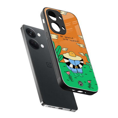 be gentle with yourself back phone cover | glass case for oneplus nord 3