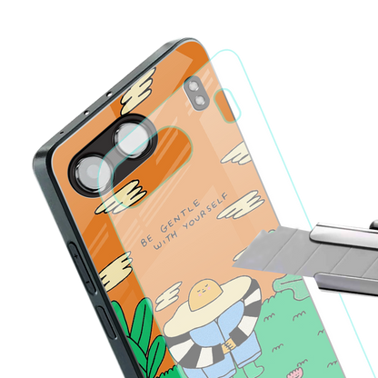 be gentle with yourself back phone cover | glass case for oneplus nord 4
