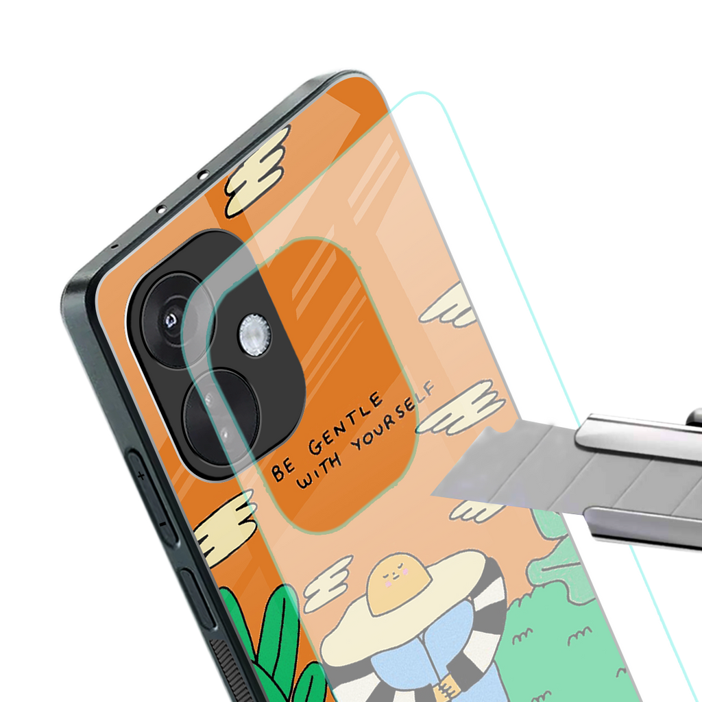be gentle with yourself back phone cover | glass case for oneplus nord ce 3