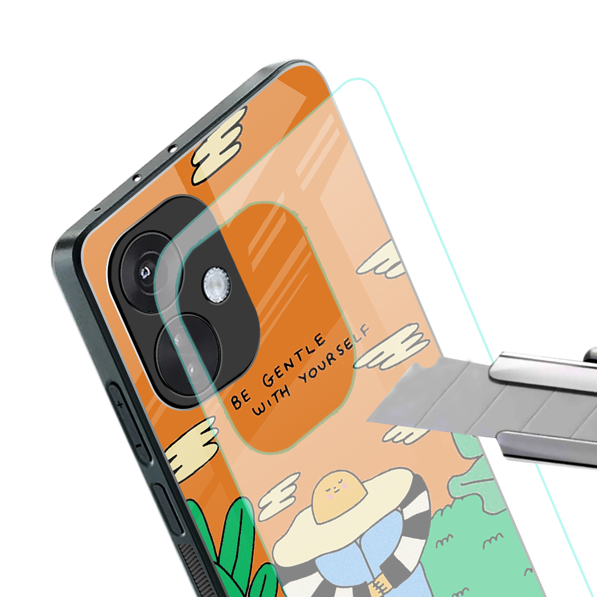 be gentle with yourself back phone cover | glass case for oneplus nord ce 3