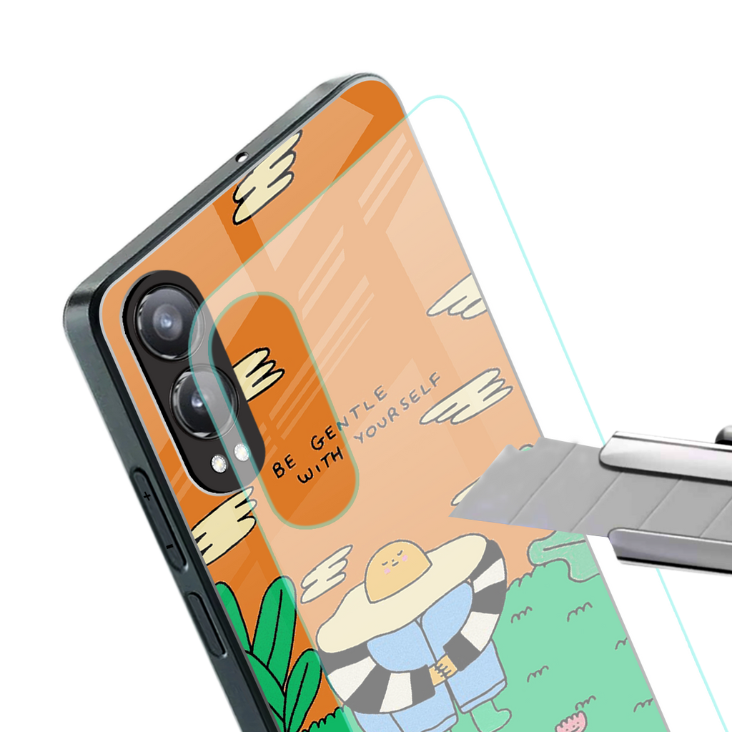 be gentle with yourself back phone cover | glass case for oneplus nord ce 4 lite