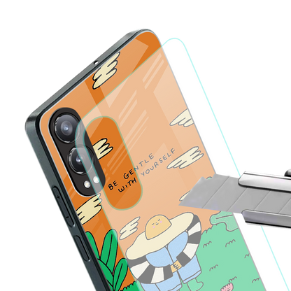 be gentle with yourself back phone cover | glass case for oneplus nord ce 4 lite