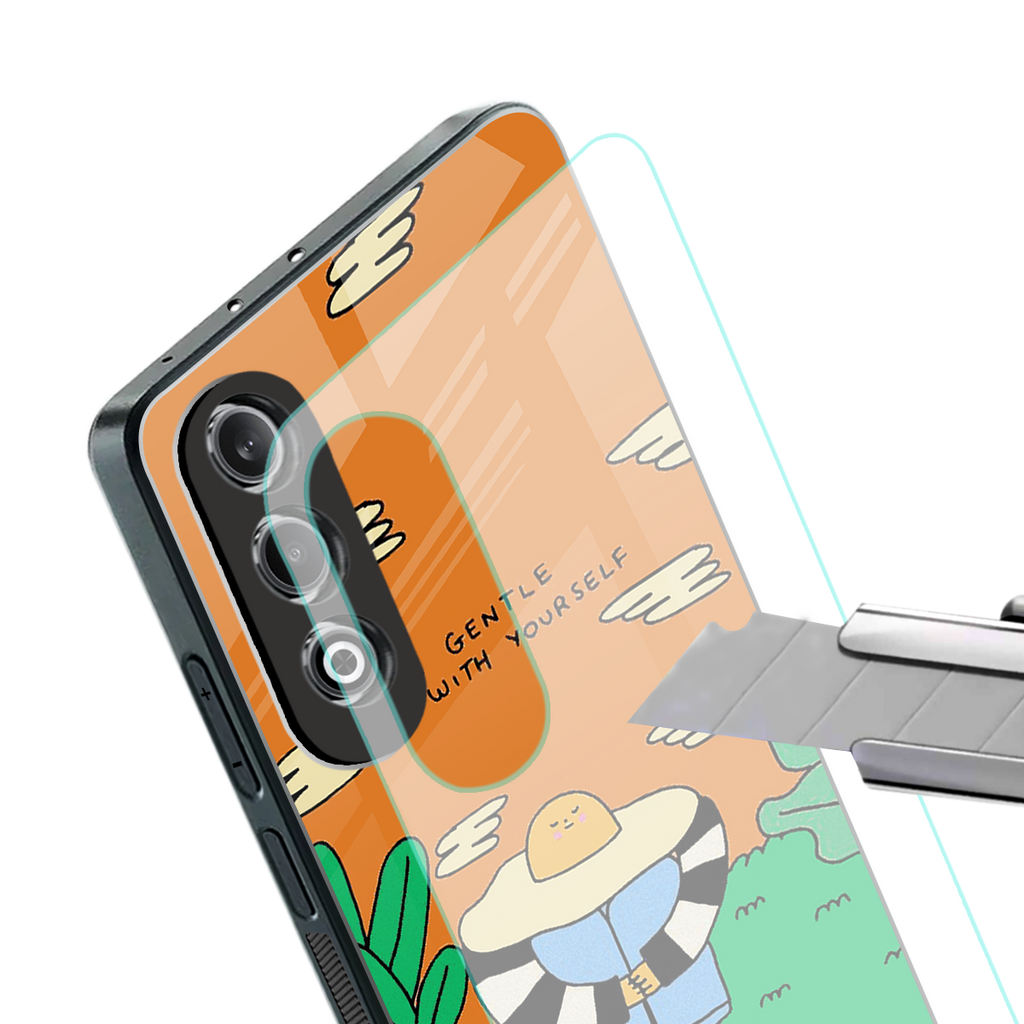 be gentle with yourself back phone cover | glass case for oneplus nord ce 4