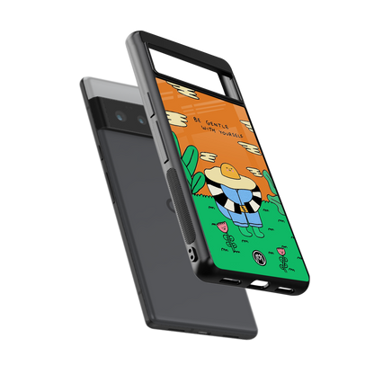 be gentle with yourself back phone cover | glass case for google pixel 6 pro
