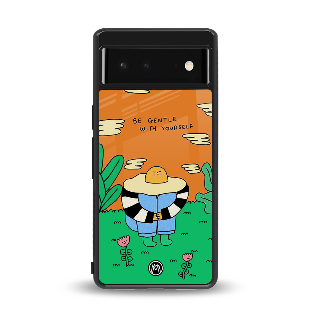 be gentle with yourself back phone cover | glass case for google pixel 6