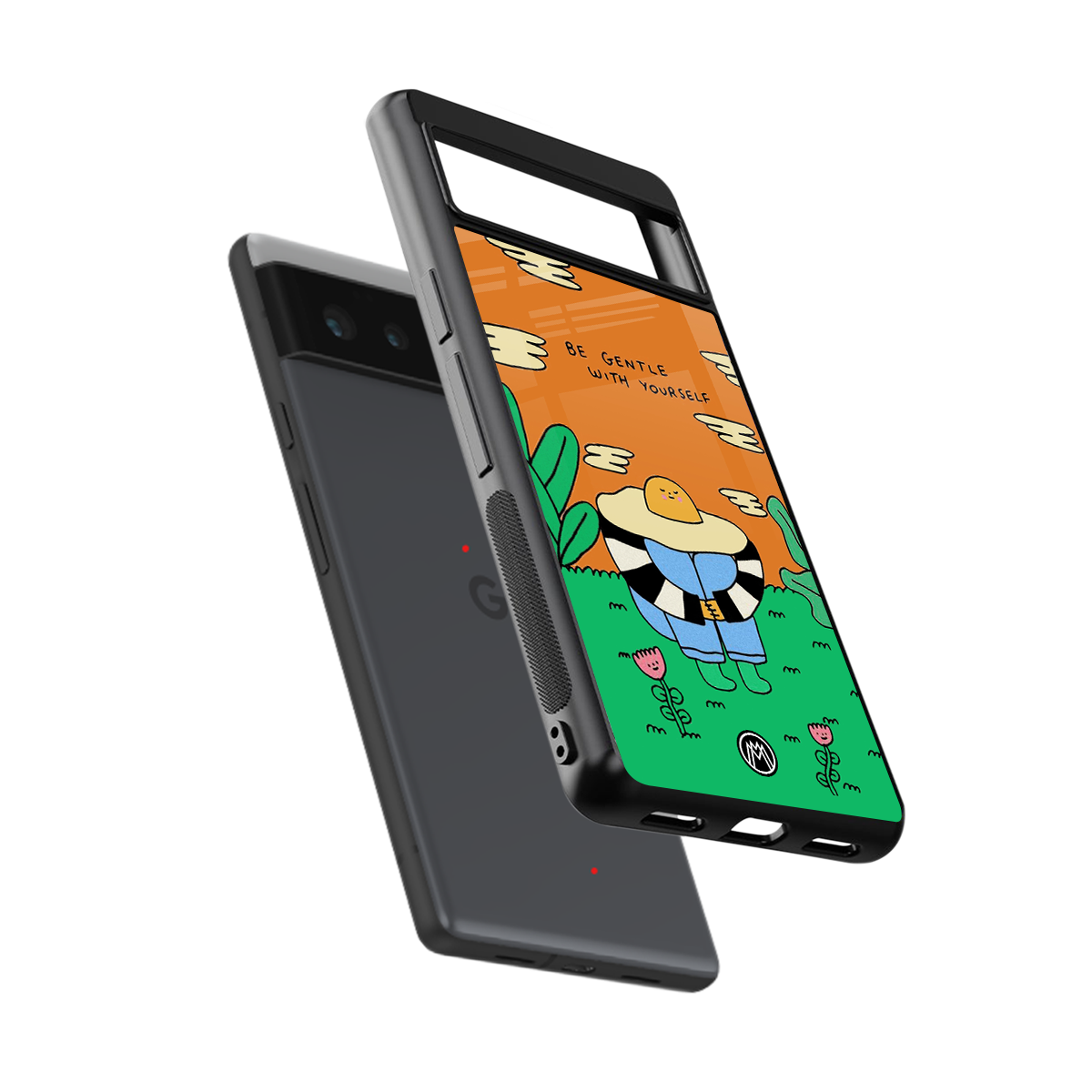 be gentle with yourself back phone cover | glass case for Google Pixel 6A