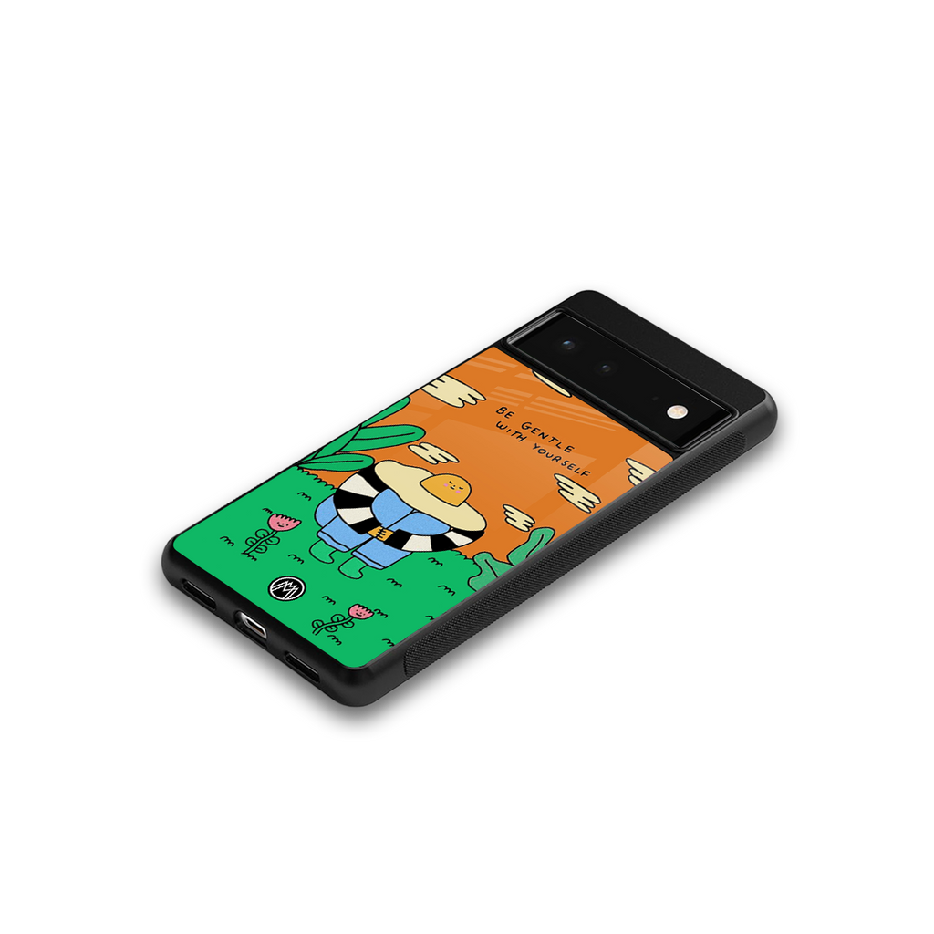 be gentle with yourself back phone cover | glass case for google pixel 6