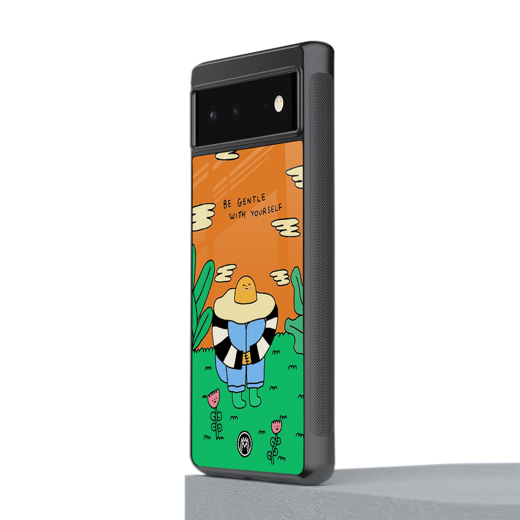 be gentle with yourself back phone cover | glass case for google pixel 6