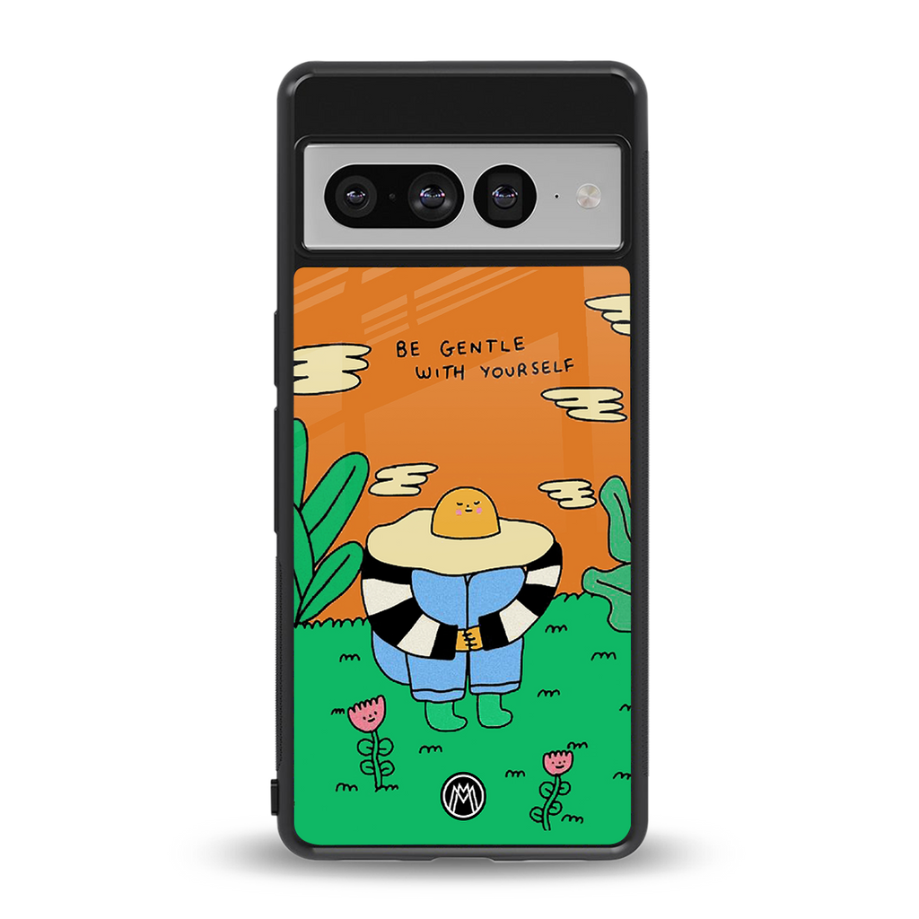 be gentle with yourself back phone cover | glass case for google pixel 7 pro
