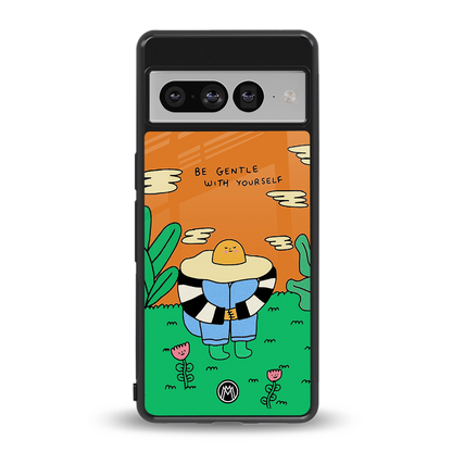 be gentle with yourself back phone cover | glass case for google pixel 7 pro