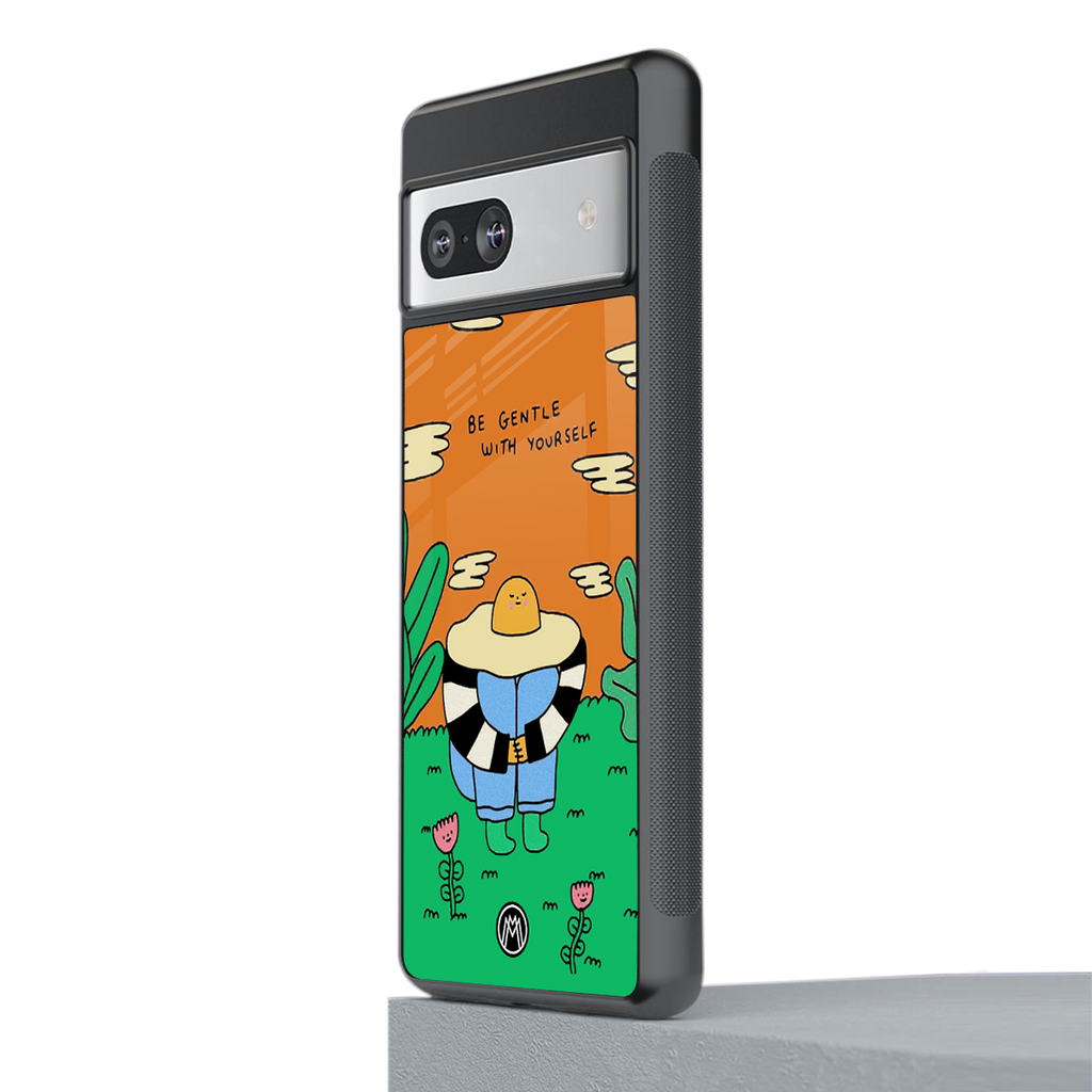 be gentle with yourself back phone cover | glass case for Google Pixel 7