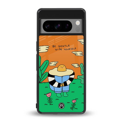 be gentle with yourself back phone cover | glass case for google pixel 8 pro