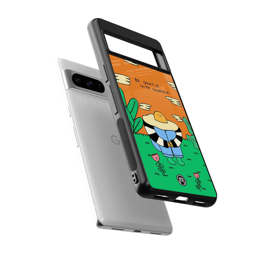 be gentle with yourself back phone cover | glass case for google pixel 8 pro