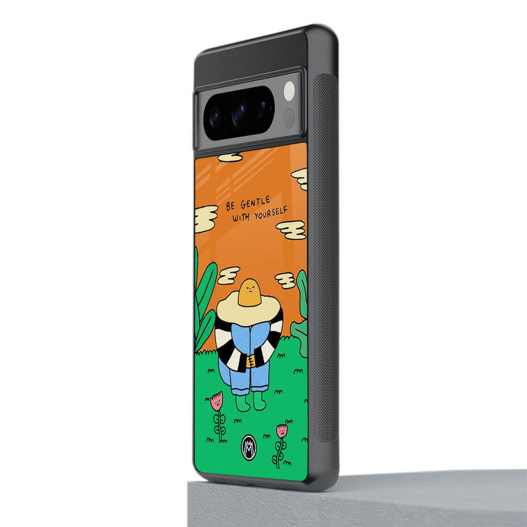 be gentle with yourself back phone cover | glass case for google pixel 8 pro
