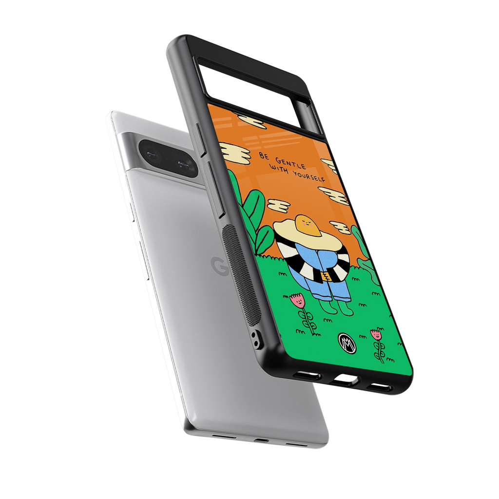 be gentle with yourself back phone cover | glass case for Google Pixel 8