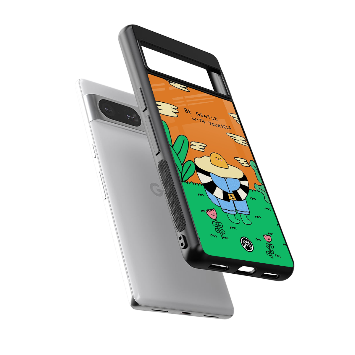 be gentle with yourself back phone cover | glass case for Google Pixel 8