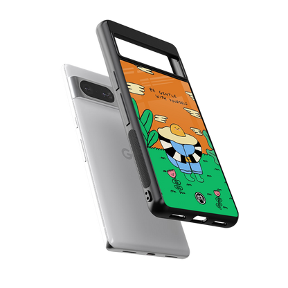 be gentle with yourself back phone cover | glass case for Google Pixel 8