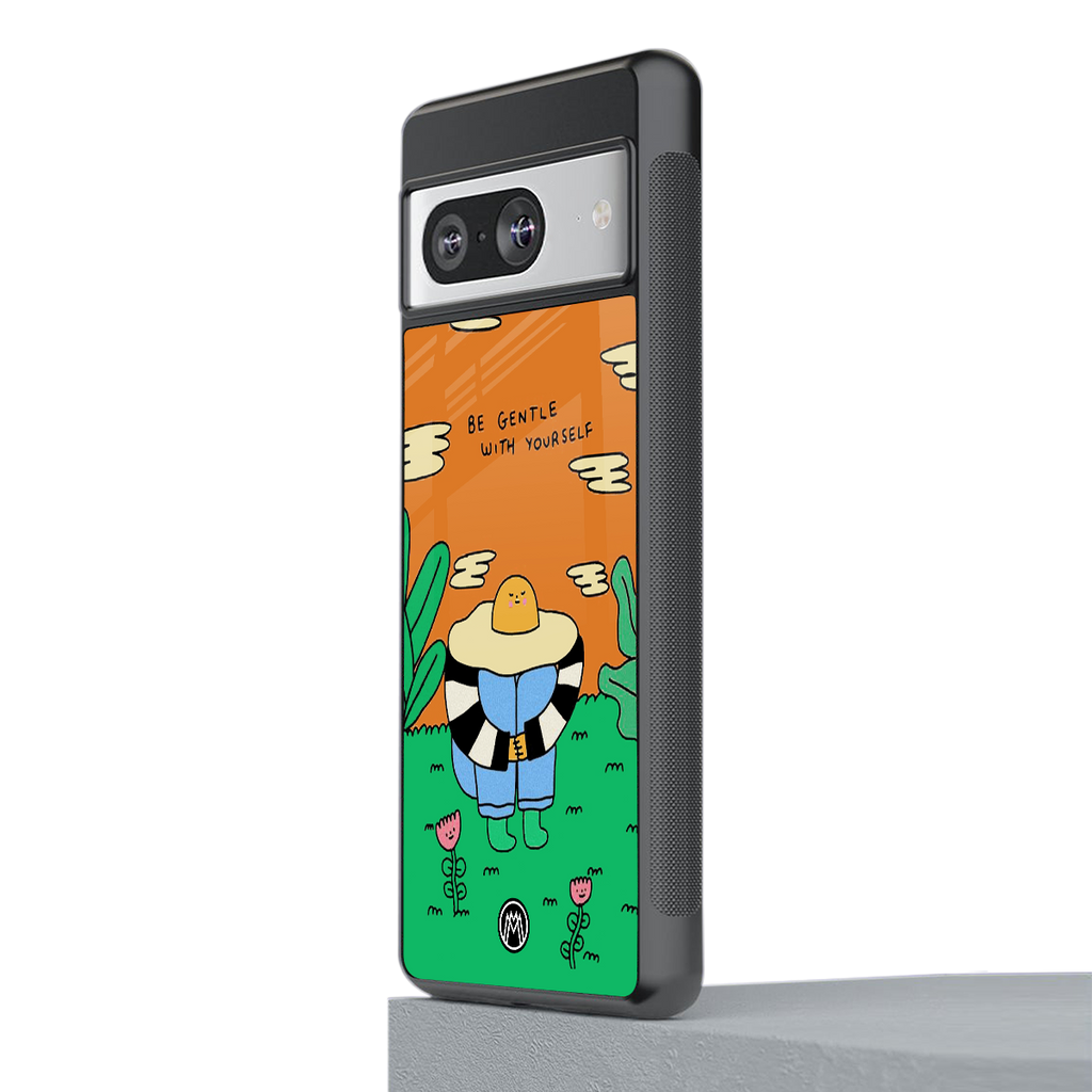 be gentle with yourself back phone cover | glass case for Google Pixel 8