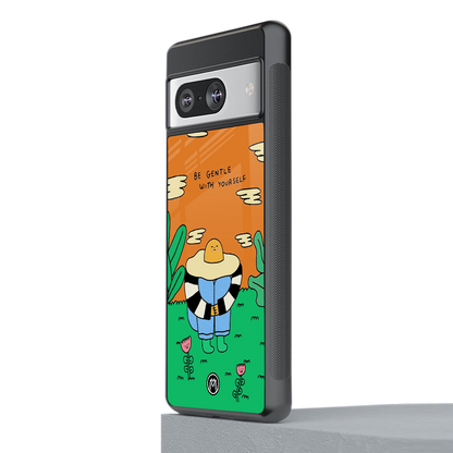 be gentle with yourself back phone cover | glass case for Google Pixel 8