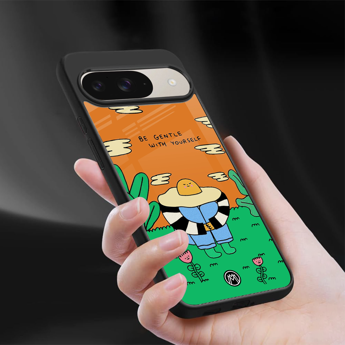 be gentle with yourself back phone cover | glass case for google pixel 9