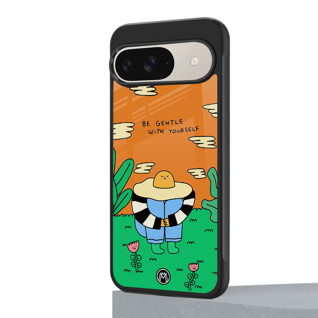 be gentle with yourself back phone cover | glass case for google pixel 9