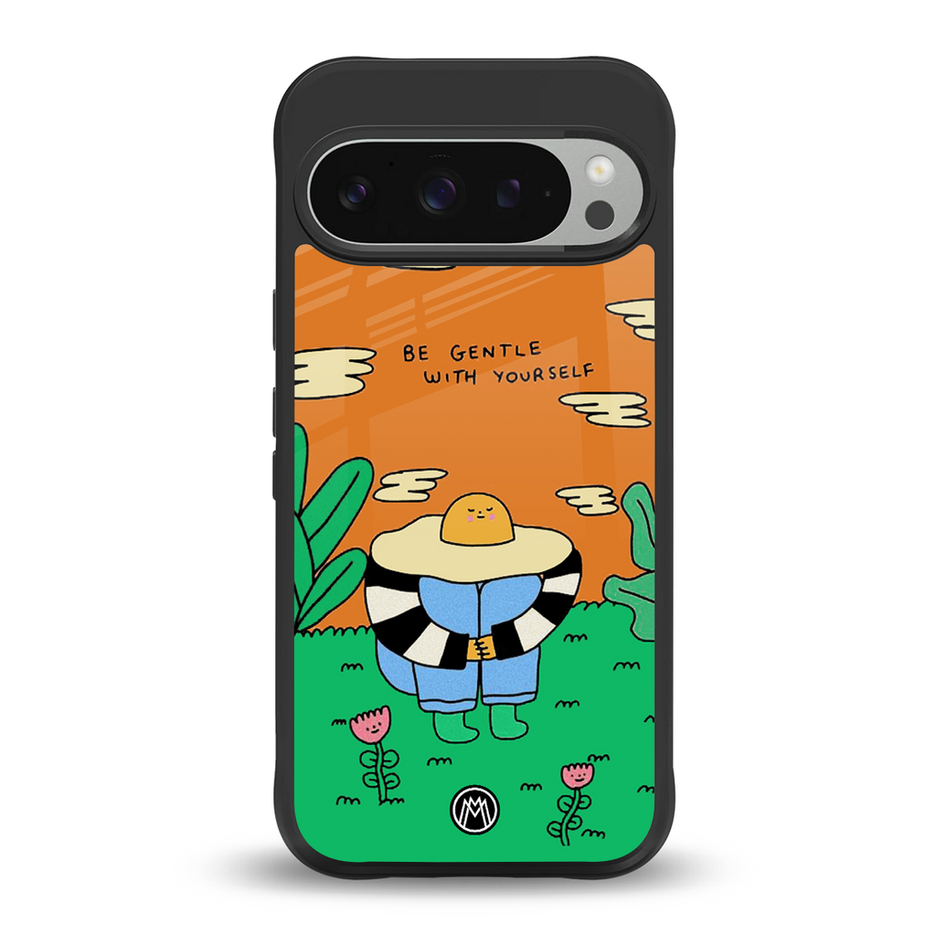 be gentle with yourself back phone cover | glass case for google pixel 9 pro