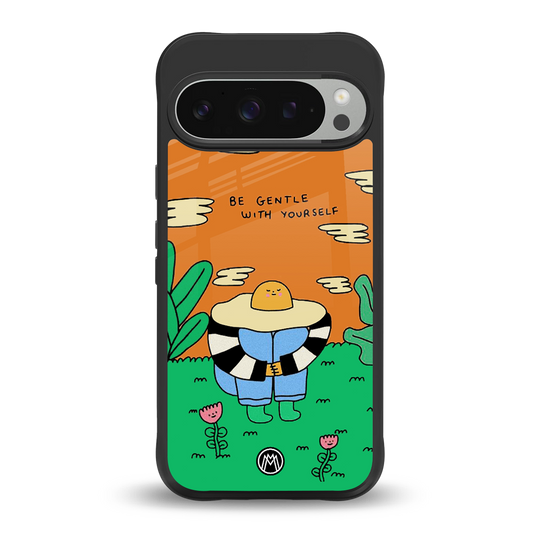 be gentle with yourself back phone cover | glass case for google pixel 9 pro xl