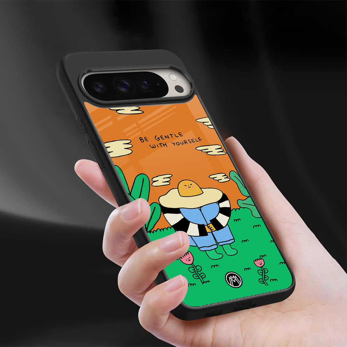 be gentle with yourself back phone cover | glass case for google pixel 9 pro