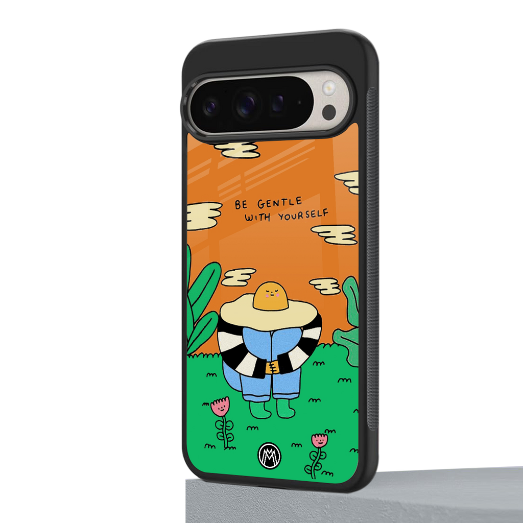 be gentle with yourself back phone cover | glass case for google pixel 9 pro