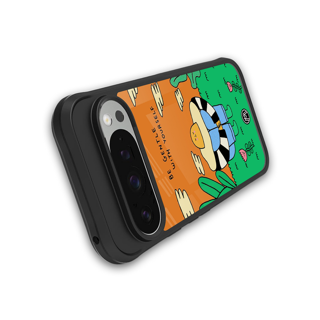 be gentle with yourself back phone cover | glass case for google pixel 9 pro