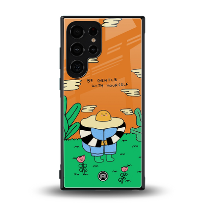 be gentle with yourself back phone cover | glass case for samsung galaxy s24 ultra