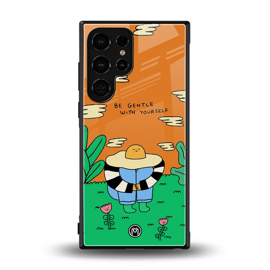 be gentle with yourself back phone cover | glass case for samsung galaxy s24 ultra