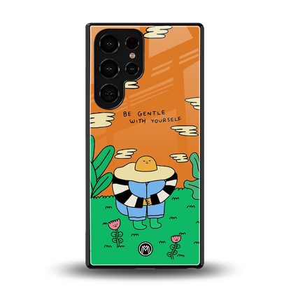 be gentle with yourself back phone cover | glass case for samsung galaxy s25 ultra