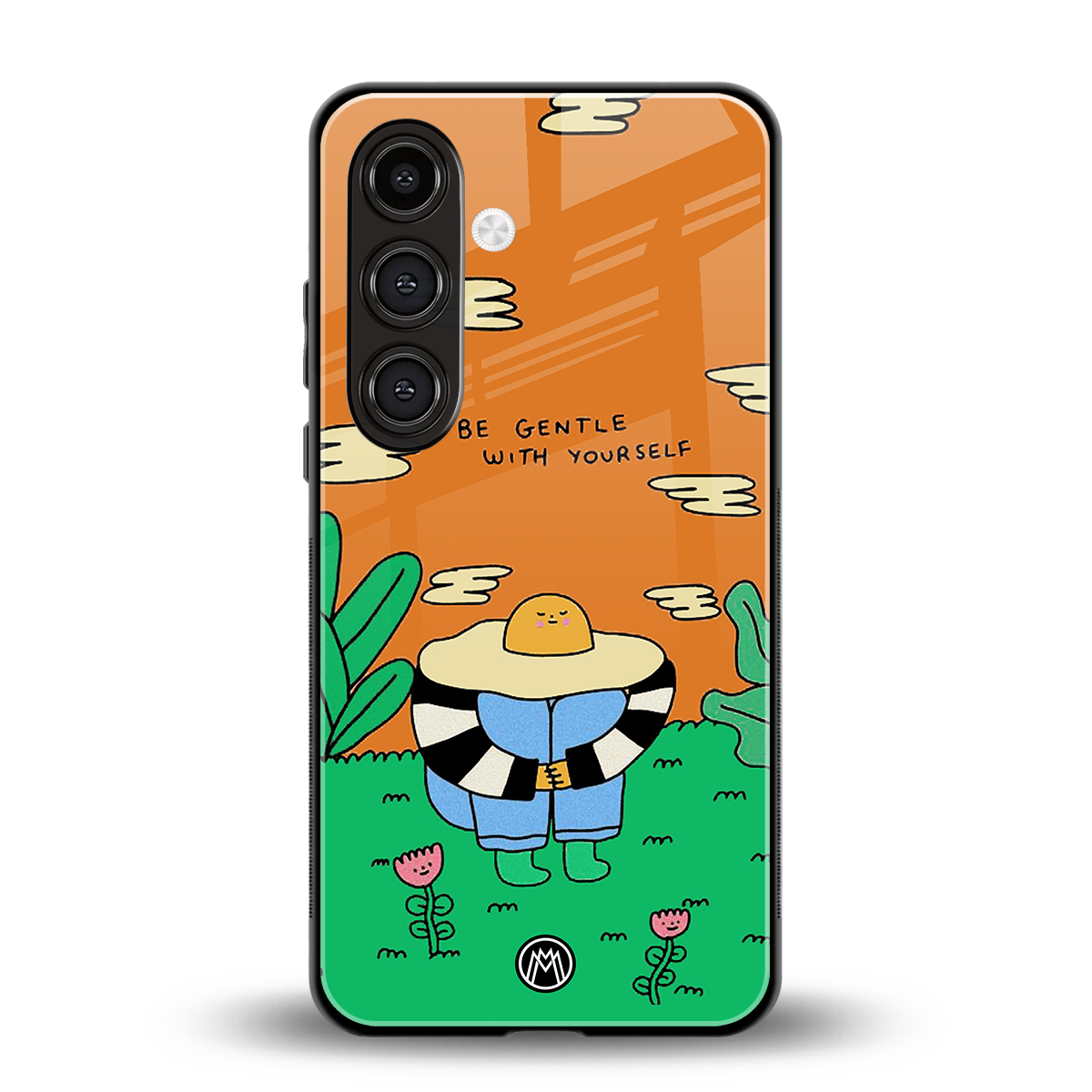 be gentle with yourself back phone cover | glass case for samsung galaxy s24 plus