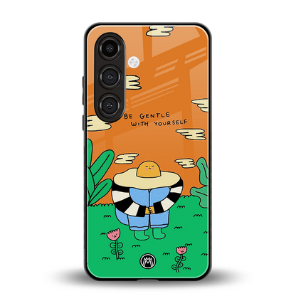 be gentle with yourself back phone cover | glass case for samsung galaxy s24 plus