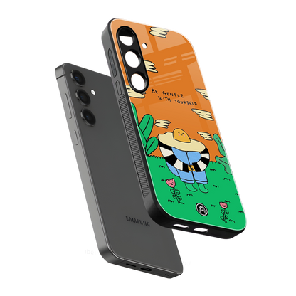 be gentle with yourself back phone cover | glass case for samsung galaxy s23 plus