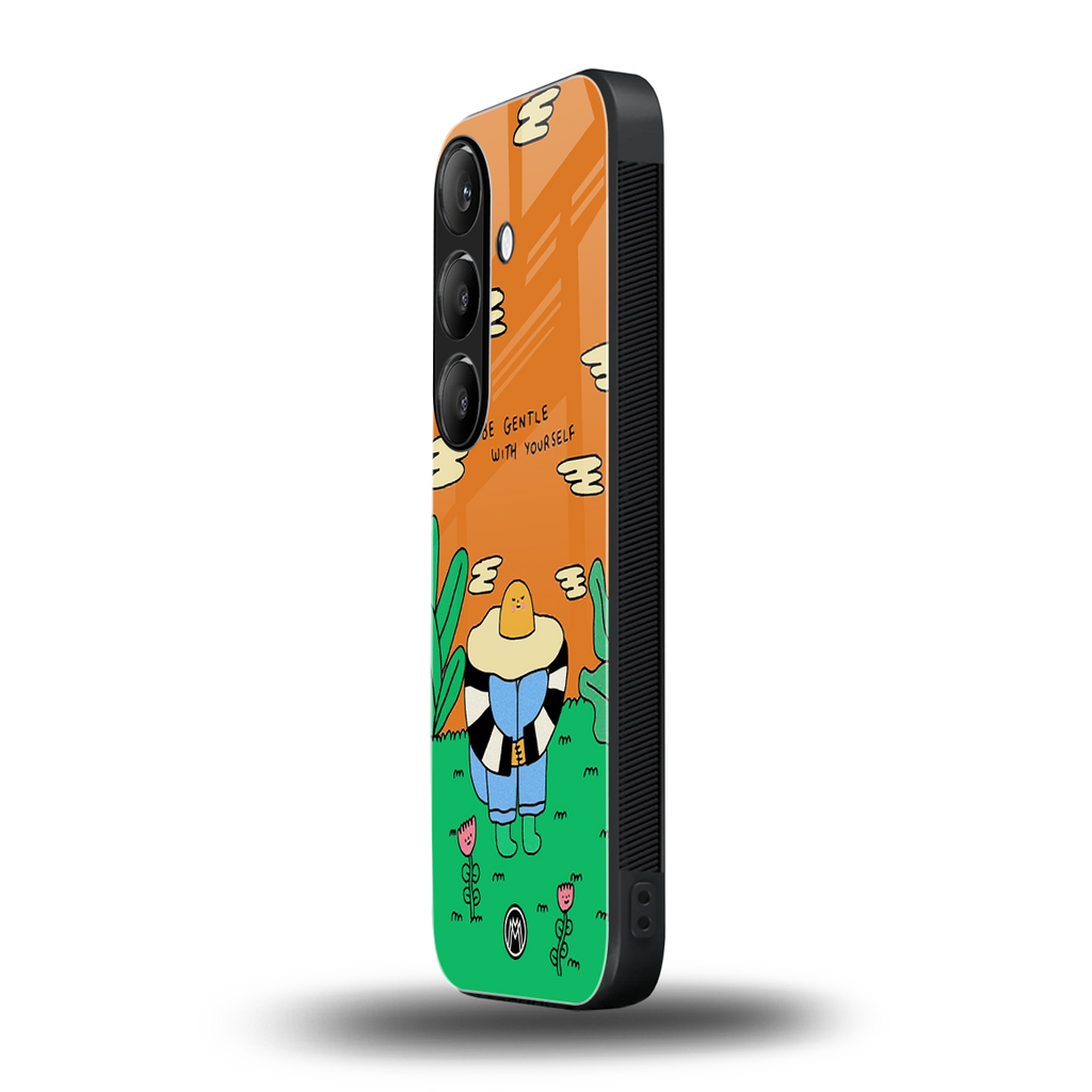 be gentle with yourself back phone cover | glass case for samsung galaxy s25 plus