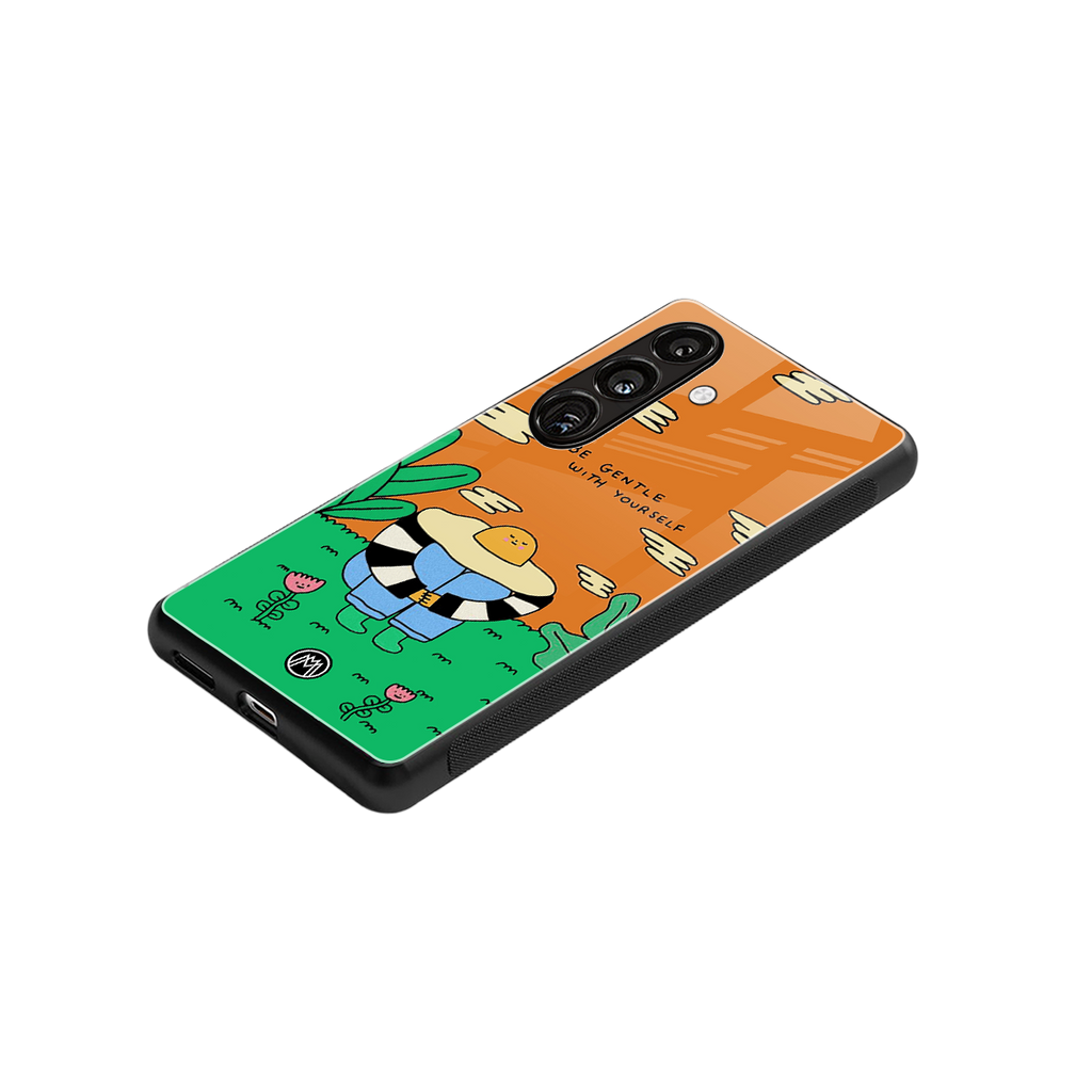 be gentle with yourself back phone cover | glass case for samsung galaxy s23