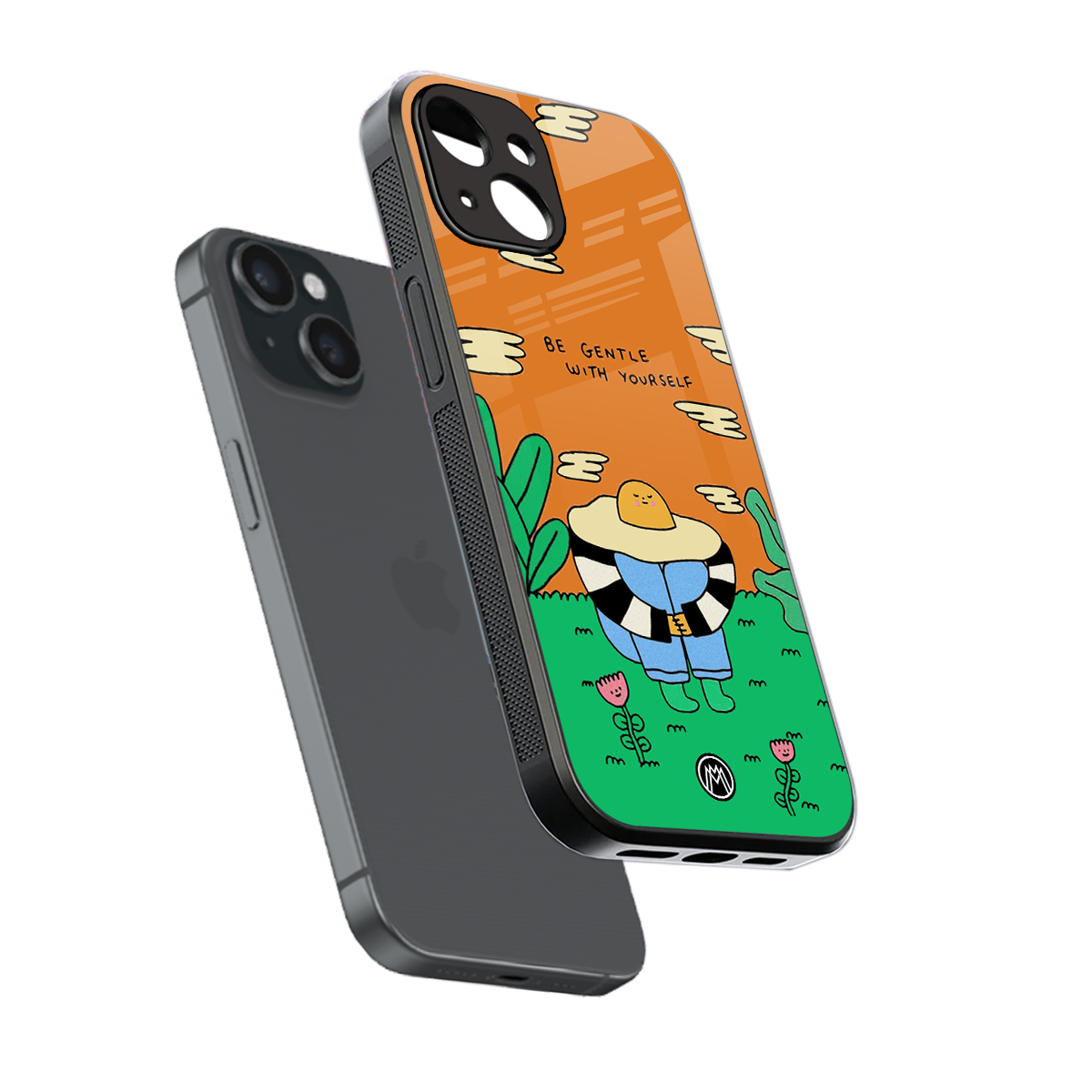 be gentle with yourself back phone cover | glass case for iphone 15