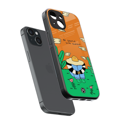 be gentle with yourself back phone cover | glass case for iphone 15