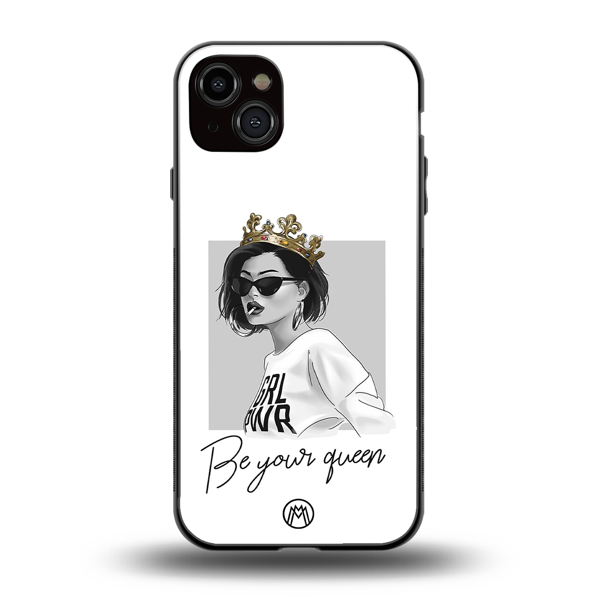 be your queen back phone cover | glass case for iphone 15 plus
