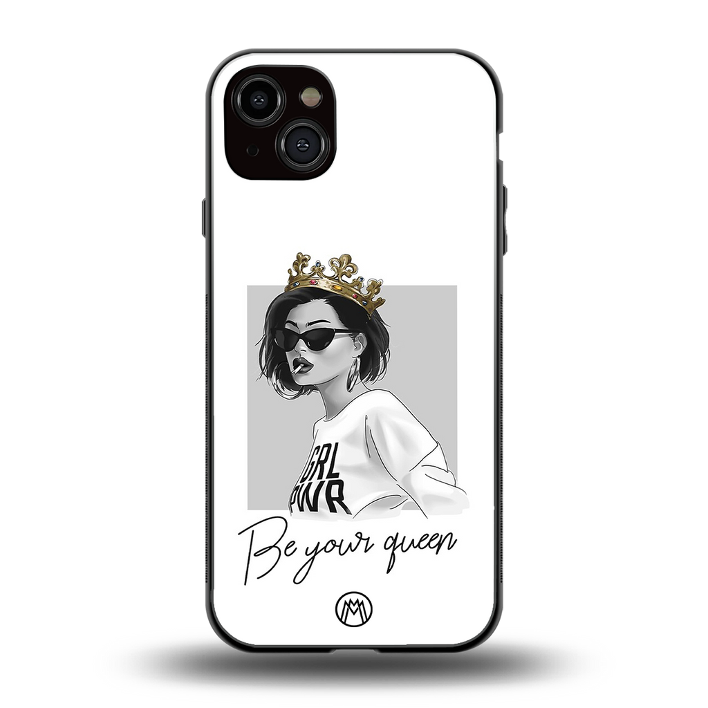 be your queen back phone cover | glass case for iphone 14 plus