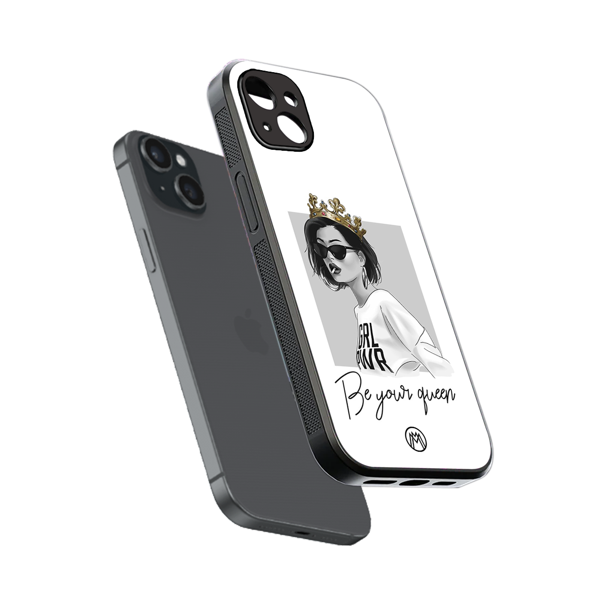 be your queen back phone cover | glass case for iphone 15 plus