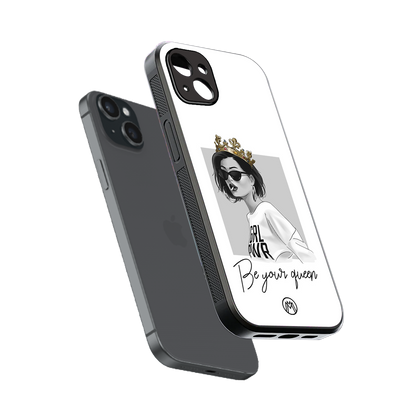 be your queen back phone cover | glass case for iphone 14 plus