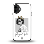 be your queen back phone cover | glass case for iphone 16 plus