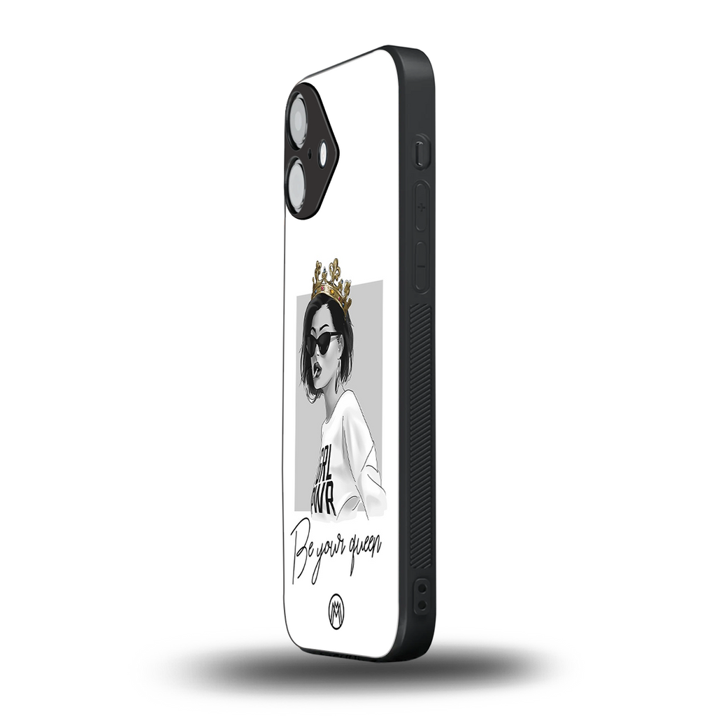 be your queen back phone cover | glass case for iphone 16 plus
